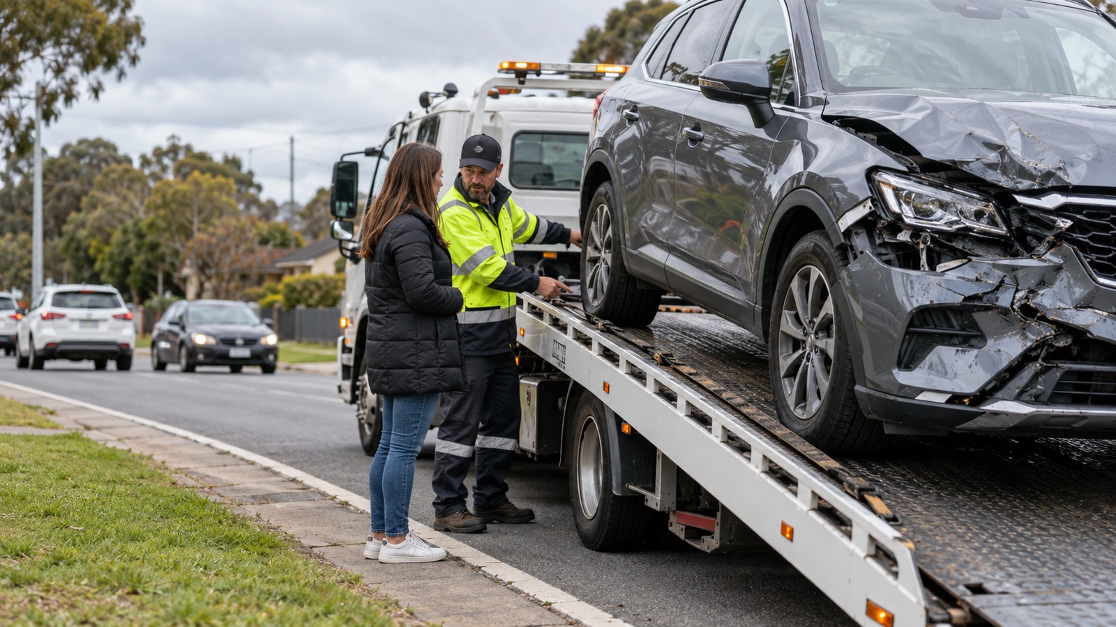 Who tows your car after a crash, and who chooses?